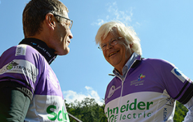 Landrat Thomas Schiebel (li.) und Kurtz Ersa-Gesellschafter Walter Kurtz freuen sich über die gelungene Landrad(t)s-Tour